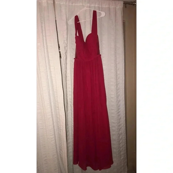 Beautiful Red Chiffon Gown NWOT - Picture 2 of 8